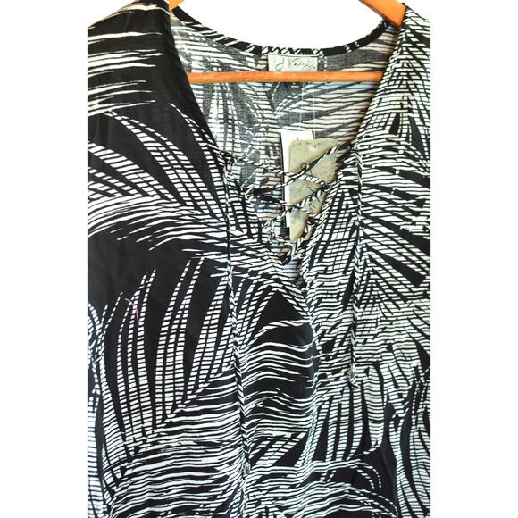 J Valdi Mallorca Tunic Swim Cover Up In Black White - Picture 4 of 4